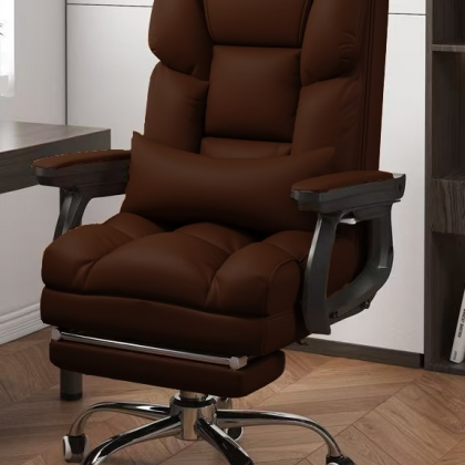 كرسي مكتب فاخر مع وسادة باللون البني am-56